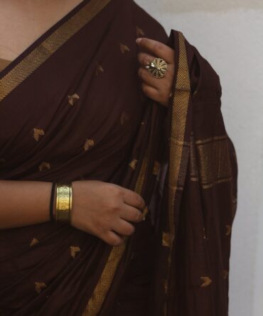 Brown Bishnupuri Silk Saree