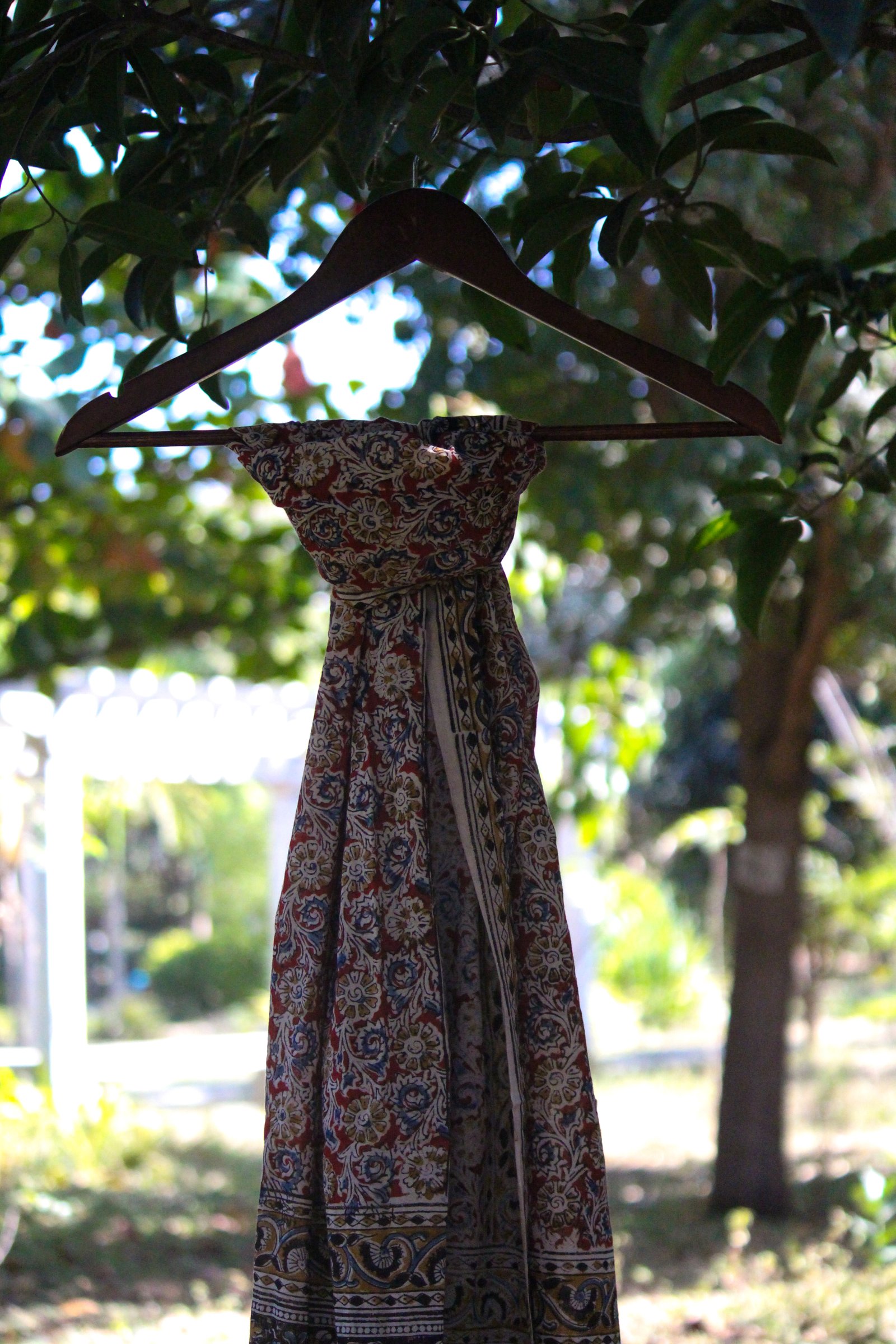 Handblock Kalamkari Stole: Red