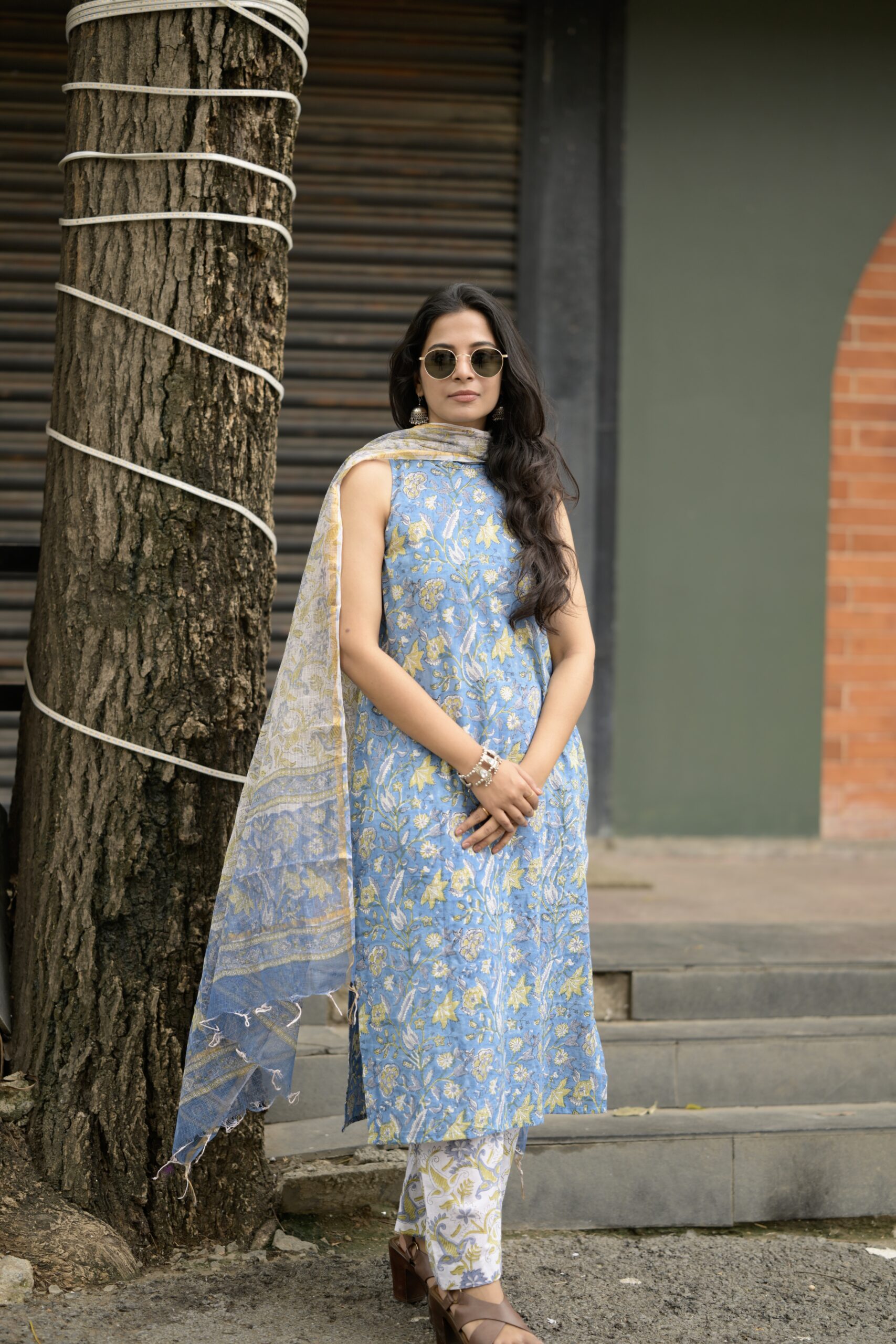 Rang: Handblock Sanganeri Print Kurta Set - Image 3